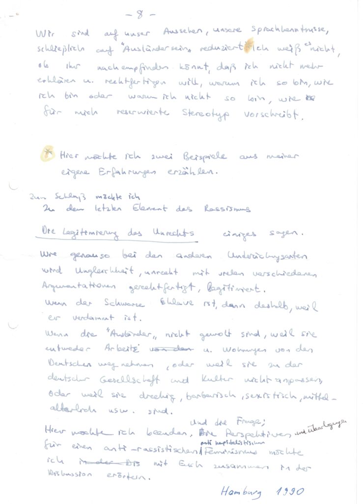 Manuskript Rassismus in der Frauenbewegung